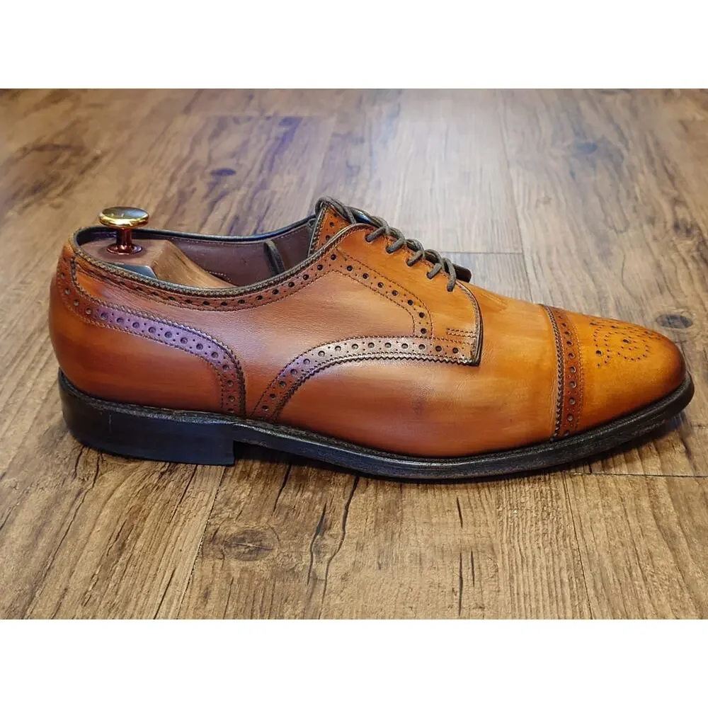 Allen Edmonds Sanford Leather Brogue Oxfords Dress Shoes Size 9.5D / EU 42.5